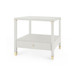 Pascal 1-Drawer Side Table with Glass Top, Silver Shimmer