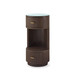 Aaron 2-Drawer Side Table with Glass Top, Warm Chocolate
