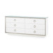 Ansel Extra Large 6-Drawer with Glass Top, Chiffon White