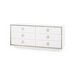 Ansel Extra Large 6-Drawer with Glass Top, Chiffon White