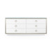 Ansel Extra Large 6-Drawer with Glass Top, Chiffon White