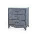 Barrett 3-Drawer Side Table with Glass Top, Denim Mist