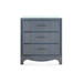 Barrett 3-Drawer Side Table with Glass Top, Denim Mist