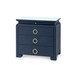 Elina 3-Drawer Side Table with Glass Top, Storm Blue