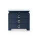 Elina 3-Drawer Side Table with Glass Top, Storm Blue