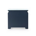 Elina 3-Drawer Side Table with Glass Top, Storm Blue