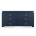 Elina Extra Large 6-Drawer with Glass Top, Storm Blue
