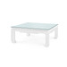 Bethany Large Square Coffee Table with Glass Top, Vanilla