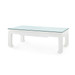 Bethany Large Rectangular Coffee Table with Glass Top, Vanilla