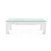 Bethany Large Rectangular Coffee Table with Glass Top, Vanilla