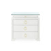Elina 3-Drawer Side Table with Glass Top, Vanilla