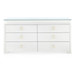 Elina Extra Large 6-Drawer with Glass Top, Vanilla