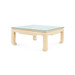 Bethany Large Square Coffee Table with Glass Top, Natural Twill
