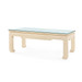 Bethany Large Rectangular Coffee Table with Glass Top, Natural Twill