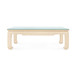 Bethany Large Rectangular Coffee Table with Glass Top, Natural Twill
