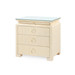 Elina 3-Drawer Side Table with Glass Top, Natural Twill