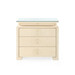 Elina 3-Drawer Side Table with Glass Top, Natural Twill