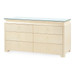 Elina Extra Large 6-Drawer with Glass Top, Natural Twill