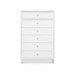 Bryant Tall 6-Drawer with Glass Top, Chiffon White