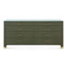 Camden Extra Large 8-Drawer with Glass Top, Deep Olive