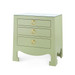 Jacqui 3-Drawer Side Table with Glass Top, Heritage Spring Green