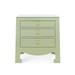 Jacqui 3-Drawer Side Table with Glass Top, Heritage Spring Green