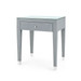 Claudette 1-Drawer Side Table with Glass Top, Washed Winter Gray