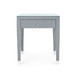 Claudette 1-Drawer Side Table with Glass Top, Washed Winter Gray
