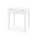Claudette 1-Drawer Side Table with Glass Top, Cream