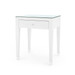 Claudette 1-Drawer Side Table with Glass Top, Cream