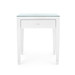 Claudette 1-Drawer Side Table with Glass Top, Cream