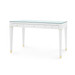 Claudette Desk with Glass Top, Cream