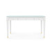 Claudette Desk with Glass Top, Cream