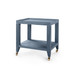 Isadora Tea Table with Glass Top, Navy Blue