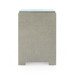 Fedor 2-Drawer Side Table with Glass Top, Moss Gray Tweed