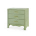 Gianna 3-Drawer Side Table with Glass Top, Spring Green