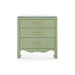 Gianna 3-Drawer Side Table with Glass Top, Spring Green