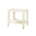 Isadora Tea Table with Glass Top, Canvas Cream