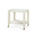 Isadora Tea Table with Glass Top, Canvas Cream