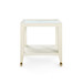 Isadora Tea Table with Glass Top, Canvas Cream