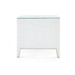 Madeline 3-Drawer Side Table with Glass Top, Platinum Shimmer