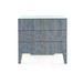 Madeline 3-Drawer Side Table with Glass Top, Colonial Blue
