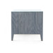 Madeline 3-Drawer Side Table with Glass Top, Colonial Blue