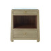 Ming 2-Drawer Side Table with Glass Top, Sage Green