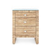 Morgan 3-Drawer Side Table with Glass Top, Papyrus