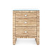 Morgan 3-Drawer Side Table with Glass Top, Papyrus