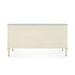 Morris Extra Large 6-Drawer with Glass Top, Blanched Oak and Satin Bronze