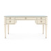 Morris Desk with Glass Top, Blanched Oak and Satin Bronze