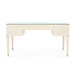 Morris Desk with Glass Top, Blanched Oak and Satin Bronze
