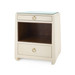 Ming 2-Drawer Side Table with Glass Top, Canvas Cream